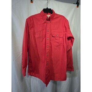 Beretta Men Button Up Long Sleeve Shirt Red Medium Button-Down Collar M